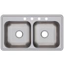 Dayton Elite Satin 33 x 19 in. Stainless Steel Double Bowl Drop-in Kitchen Sink in Elite Satin 