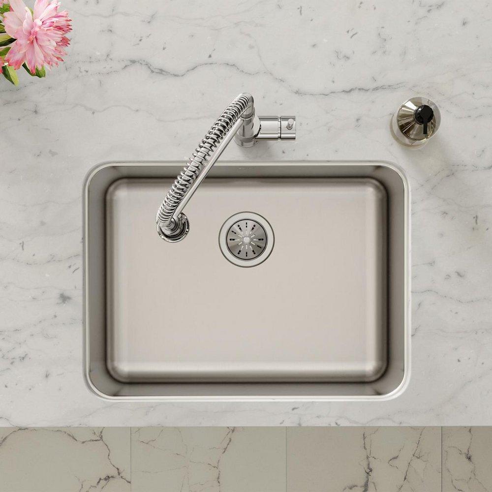 Elkay Lustrous Satin 25-1/2 x 19-1/4 in. No Hole Stainless Steel Single Bowl Undermount Kitchen Sink 