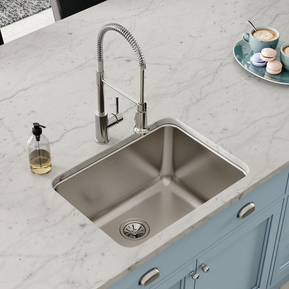 Elkay Lustrous Satin 25-1/2 x 19-1/4 in. No Hole Stainless Steel Single Bowl Undermount Kitchen Sink 
