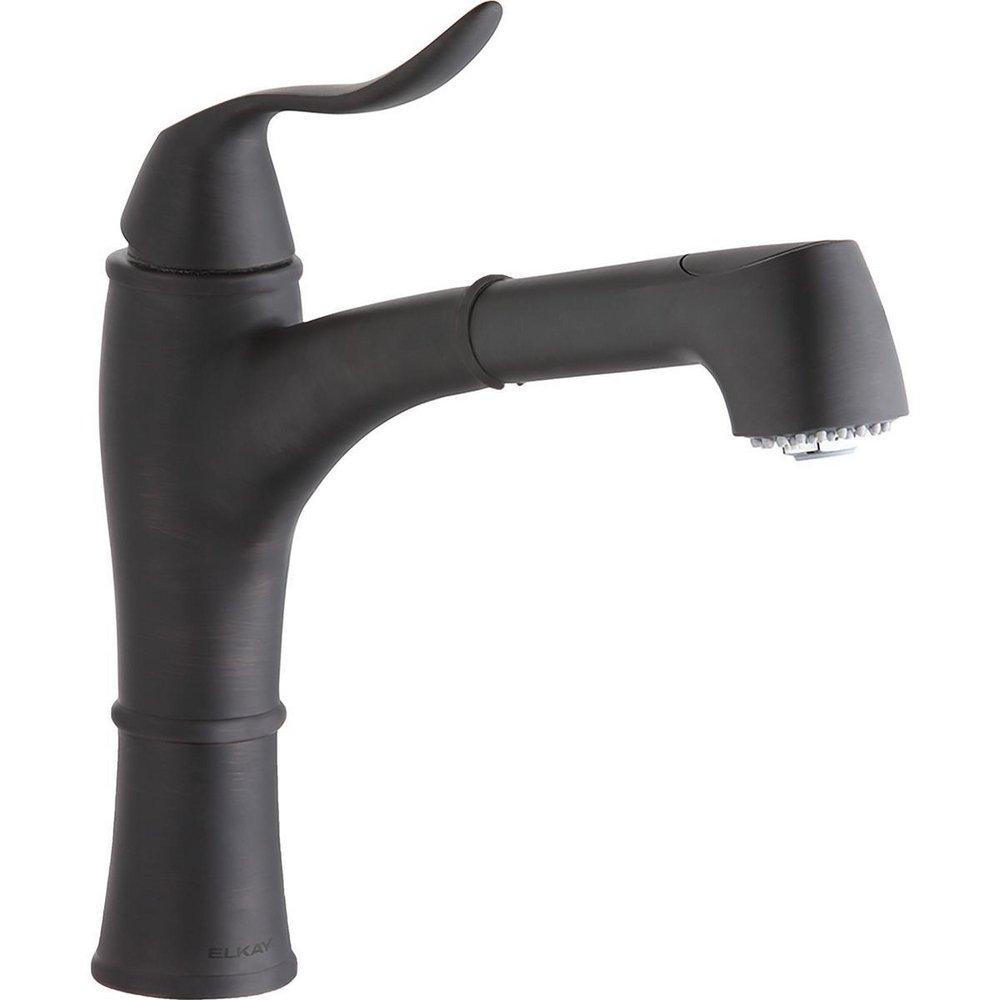 Elkay Oil Rubbed Bronze 2.2 gpm 1-Hole Single Lever Handle Pull-Out Kitchen Faucet 