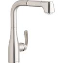 1-Hole Pull-Out Spray Entertainment Faucet with Single Lever Handle in Brushed Nickel