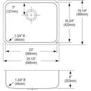 Elkay Lustrous Satin 25-1/2 x 19-1/4 in. No Hole Stainless Steel Single Bowl Undermount Kitchen Sink 