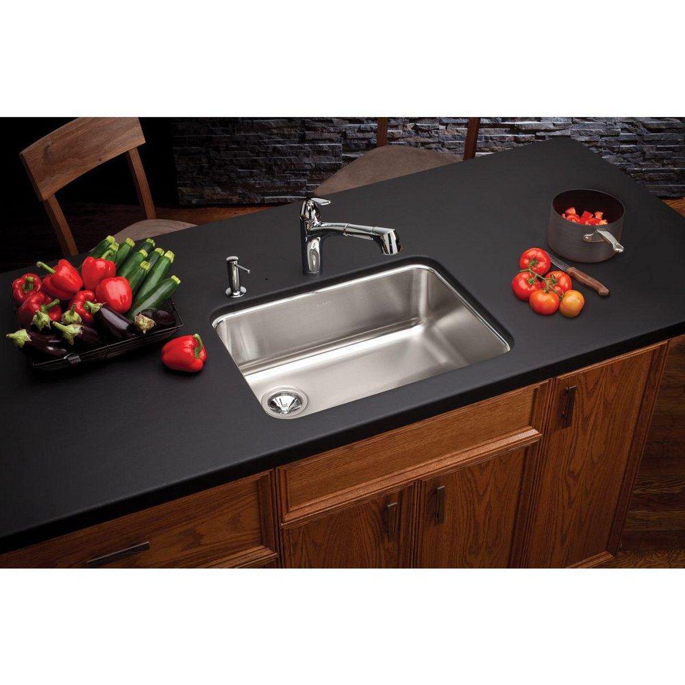 Elkay Lustrous Satin 25-1/2 x 19-1/4 in. No Hole Stainless Steel Single Bowl Undermount Kitchen Sink 