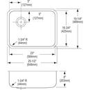 Elkay Lustrous Satin 25-1/2 x 19-1/4 in. No Hole Stainless Steel Single Bowl Undermount Kitchen Sink 