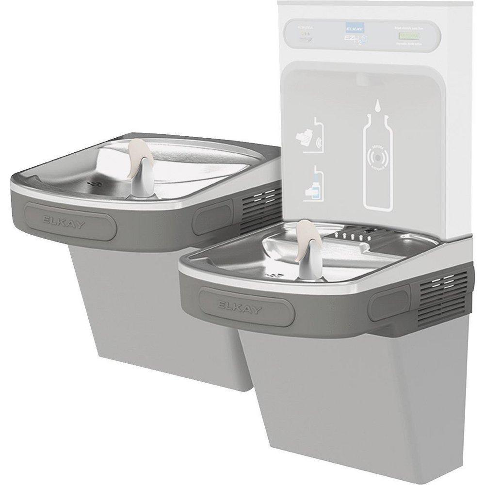 Elkay Light Grey 25-5/16 in. 8 gph Wall Mount Bottle Filling Station Bi-Level Filtered LZ Cooler 