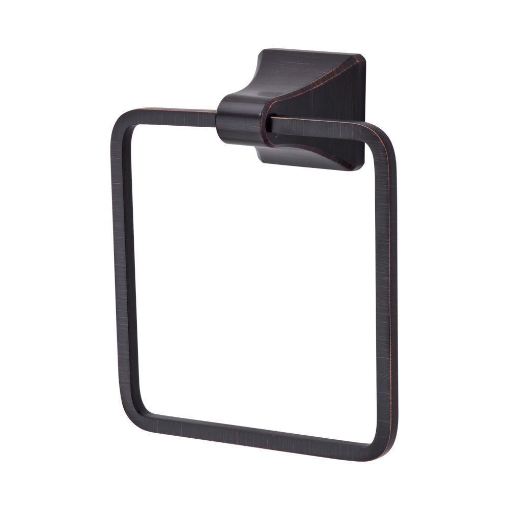Pfister Tuscan Bronze Rectangular Closed Towel Ring 
