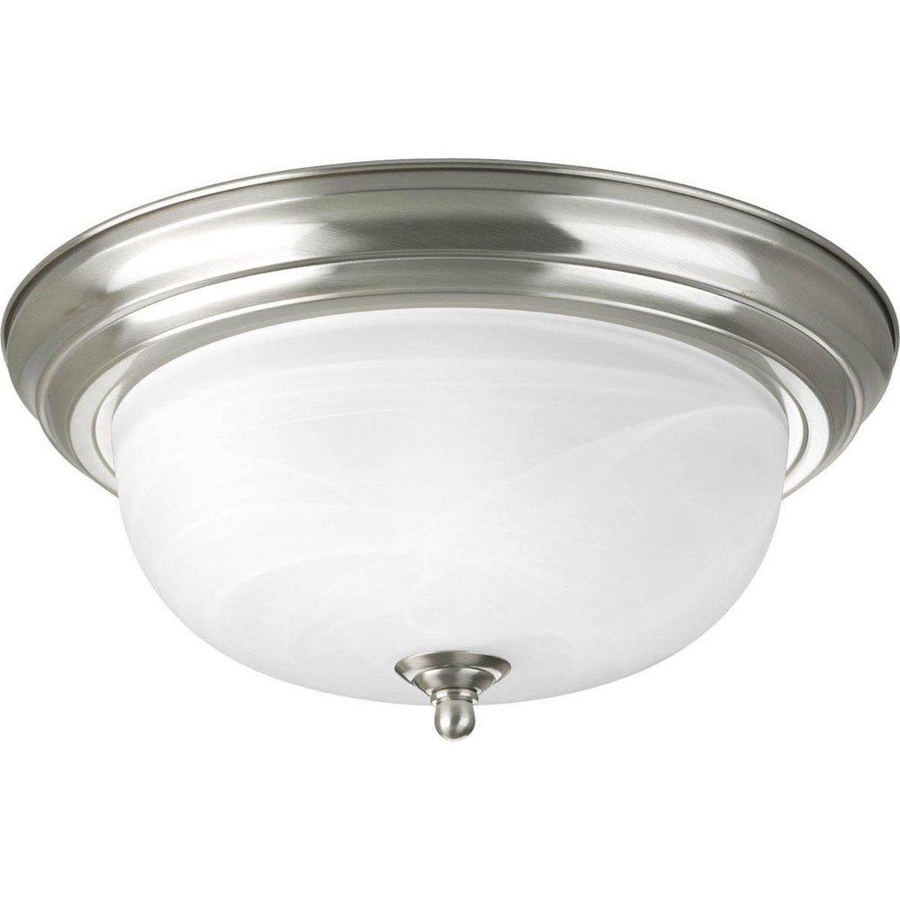 Progress Lighting Brushed Nickel 75W 2-Light 120V Medium Incandescent Ceiling Light 