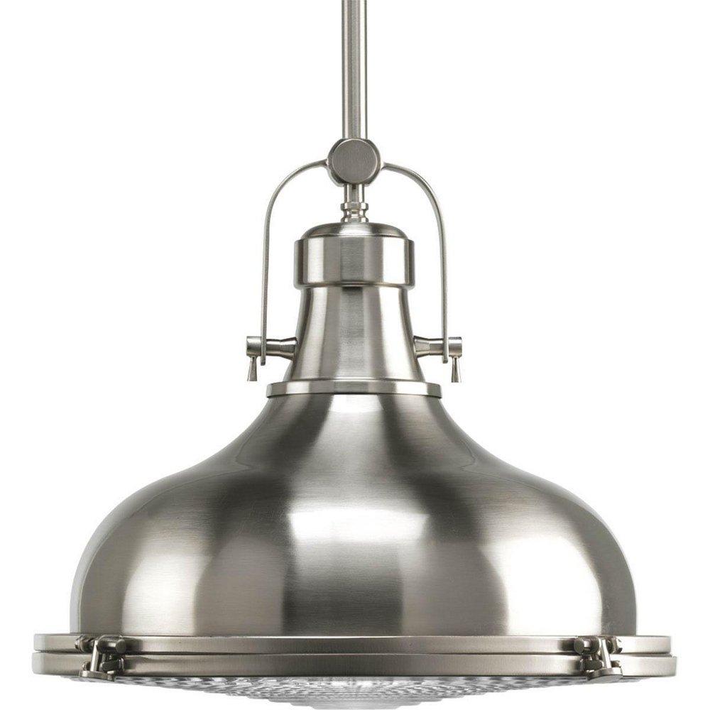 Progress Lighting Brushed Nickel 100W 1-Light Medium Pendant Light 