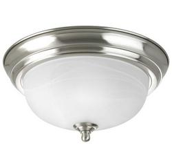 60W 1-Light 120V Flushmount Ceiling Fixture In Brushed Nickel in Brushed Nickel