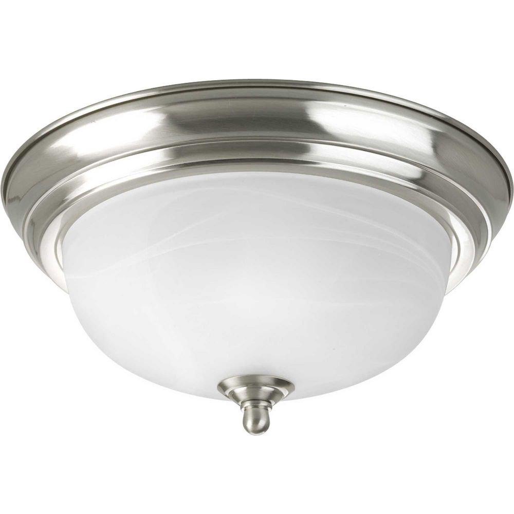 Progress Lighting Brushed Nickel 60W 1-Light 120V Flushmount Ceiling Fixture 