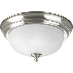 60W 1-Light 120V Flushmount Ceiling Fixture In Brushed Nickel in Brushed Nickel