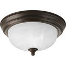 Progress Lighting Antique Bronze 5-1/2 in. 60 W 1-Light Medium Flush Mount Alabaster Glass Ceiling Fixture in Antique Bronze 