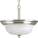 Progress Lighting Brushed Nickel 60W 2-Light Semi-Flush Mount Convertible Ceiling Fixture 
