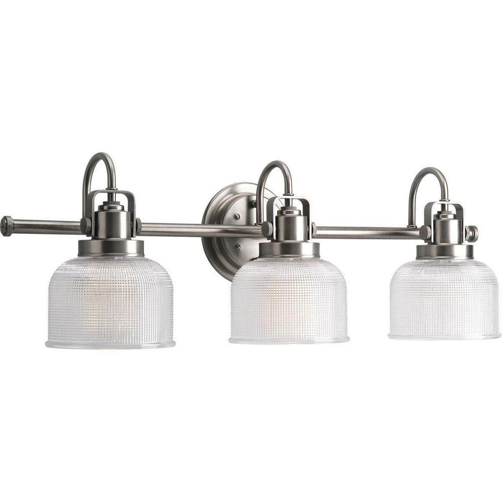Progress Lighting Antique Nickel 3 Light 100W Vanity Light Fixture 