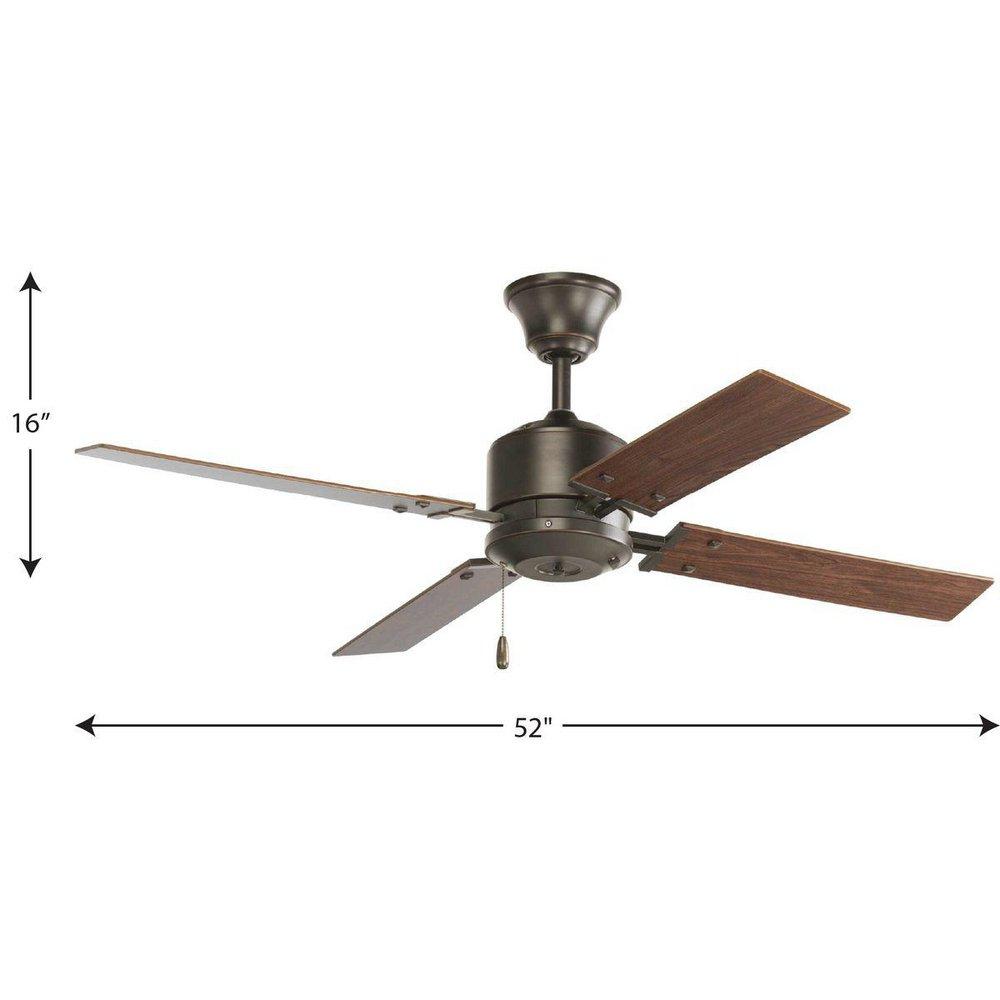 Progress Lighting Antique Bronze 52 in. 4-Blade Ceiling Fan 
