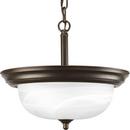 Progress Lighting Antique Bronze 60W 2-Light Semi-Flush Mount Convertible Ceiling Fixture 