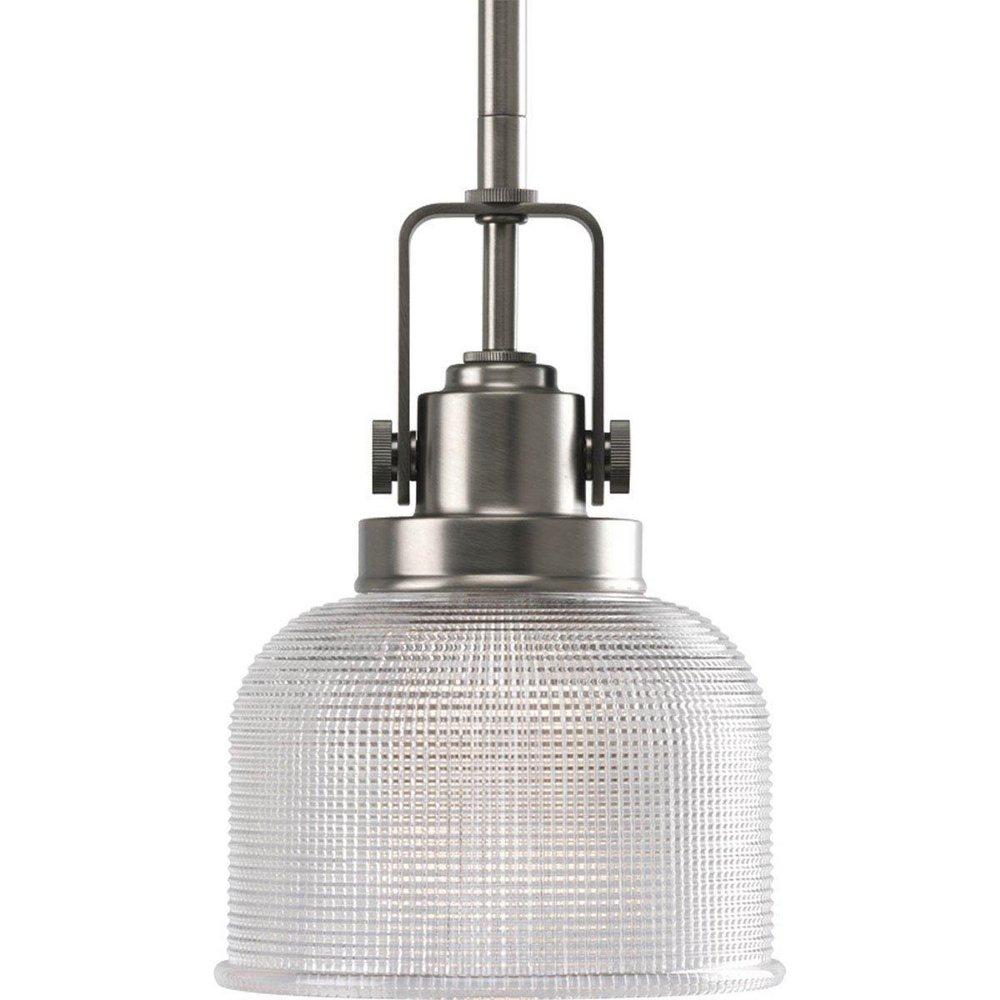 Progress Lighting Antique Nickel 1 Light 100W Pendant with Prismatic Glass 