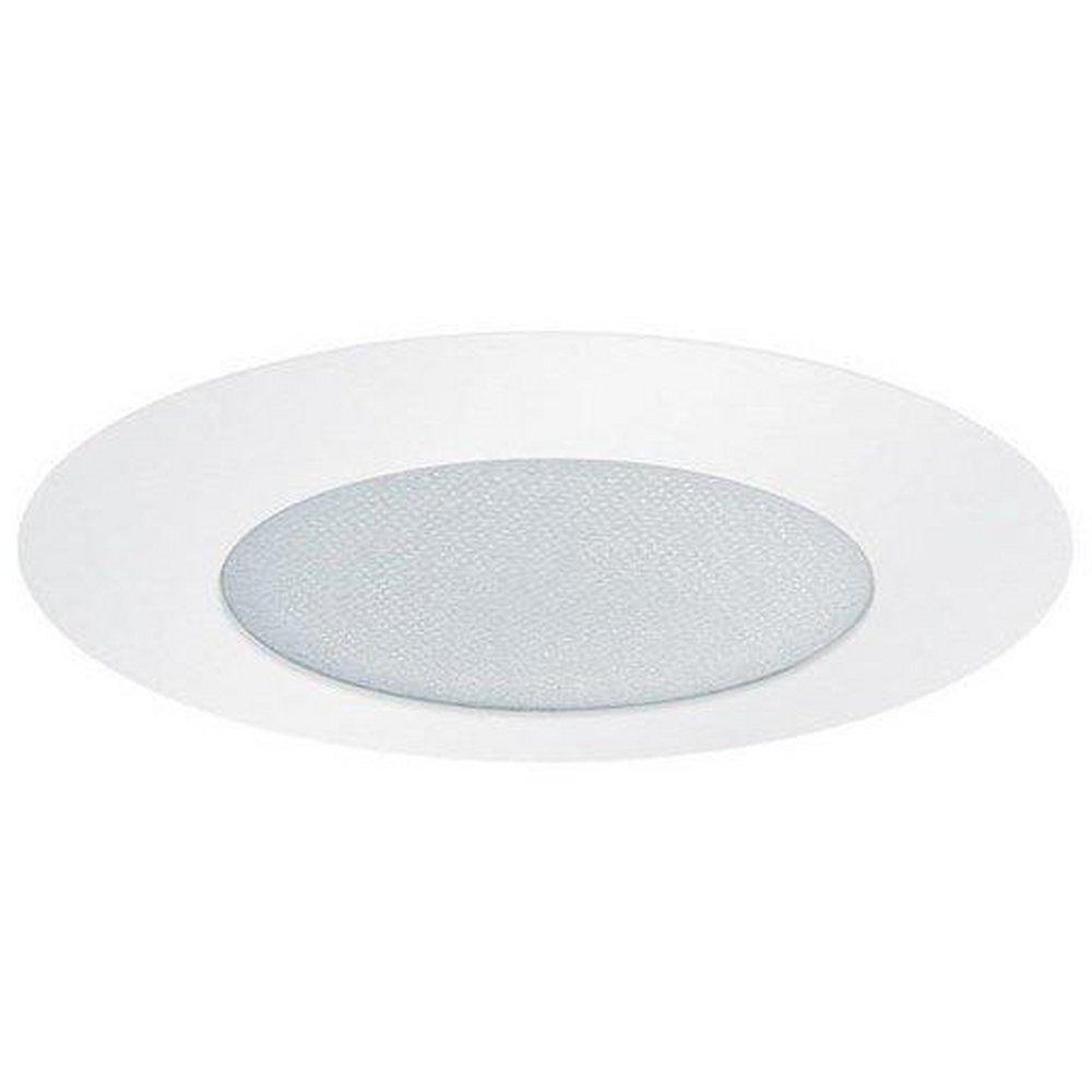 Elite Lighting White Shower Trim with Albalite Flat 