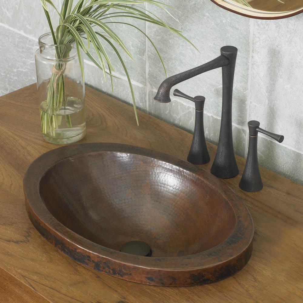 Native Trails Antique Copper 21 x 14 in. Drop-In Lavatory Sink 