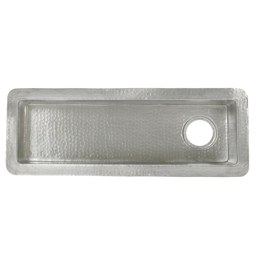 Native Trails Brushed Nickel 30 x 11 in. Drop-in and Undermount Copper Bar Sink 