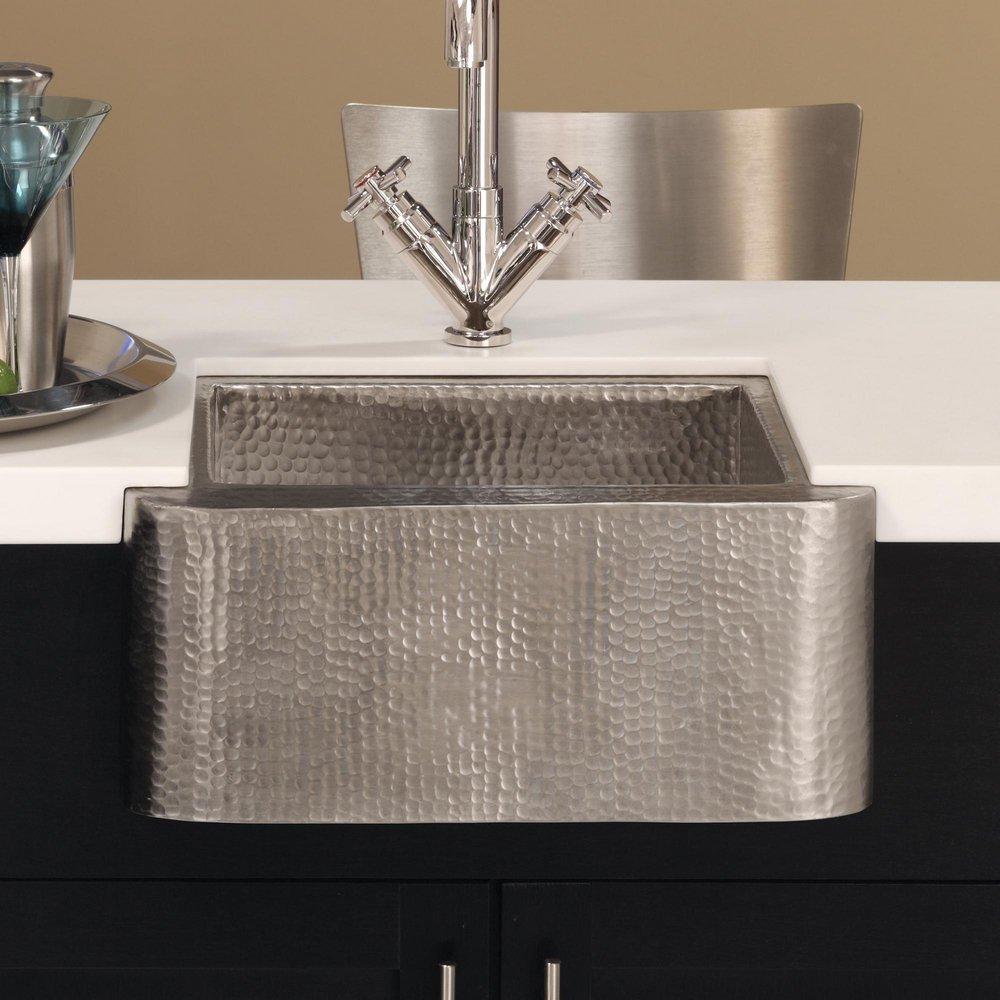 Native Trails Brushed Nickel 18 x 16 in. Undermount Copper Bar Sink 