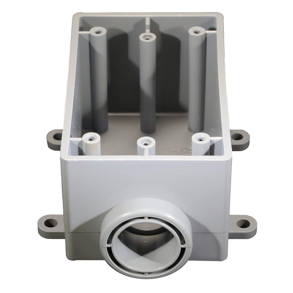 Can-Tex Industries Grey 1 in. 1-Gang Type FSC PVC Exposed Electrical Outlet Box 