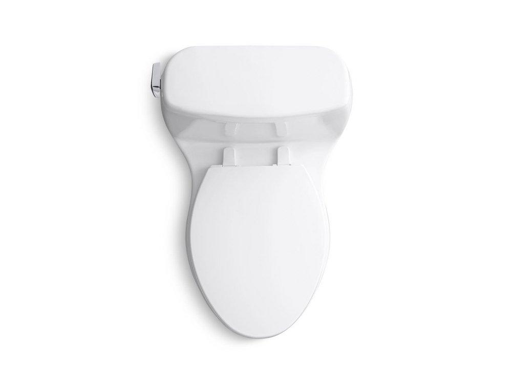 KOHLER White 1.28 gpf Elongated One Piece Toilet with Left-Hand Trip Lever 