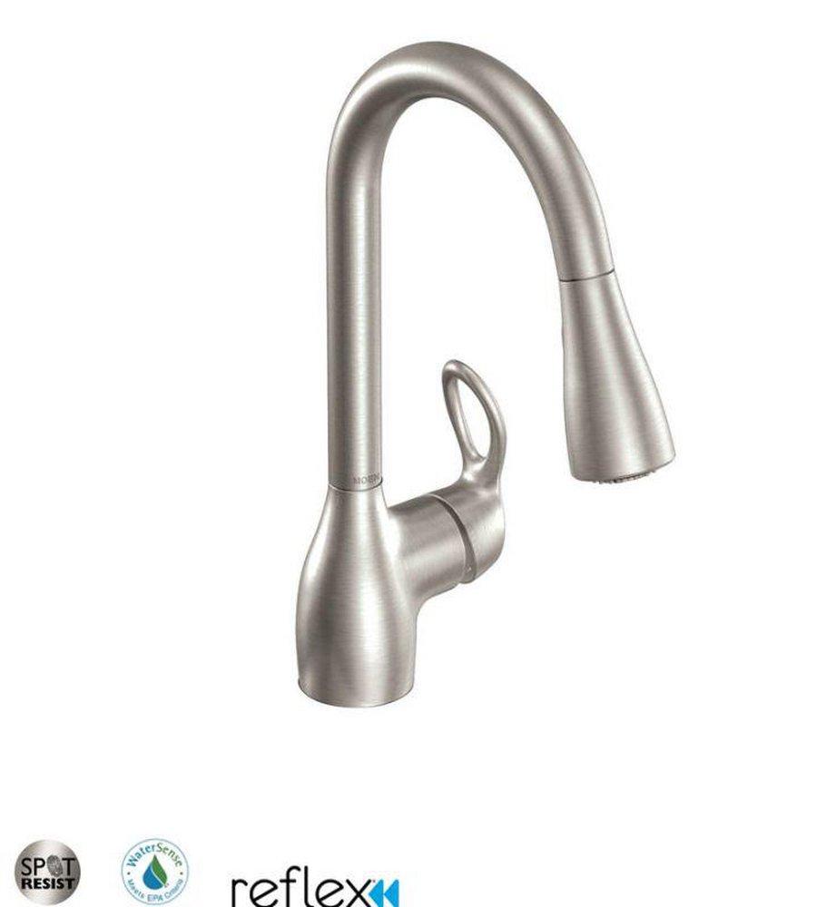 Moen Spot Resist&trade; Stainless Single Handle Pull Down Kitchen Faucet 
