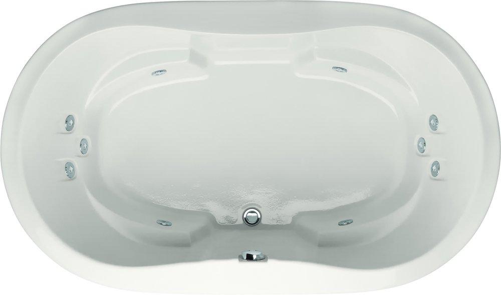Hydro Systems Biscuit 66 x 44 in. Combo Drop-In Bathtub with Center Drain 