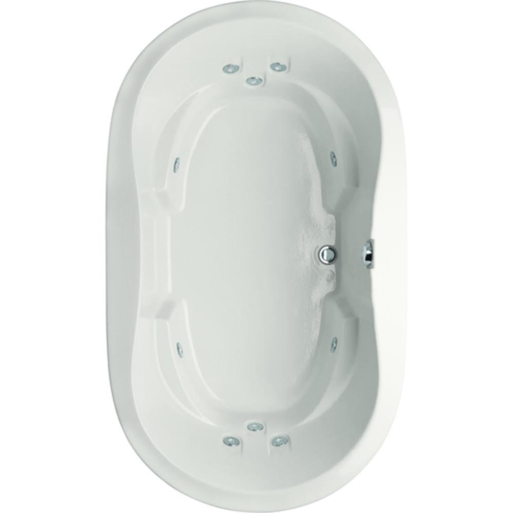 Hydro Systems White 66 x 44 in. Whirlpool Drop-In Bathtub with Center Drain 