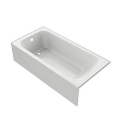 60 in. x 30 in. Soaker Alcove Bathtub with Left Drain in White