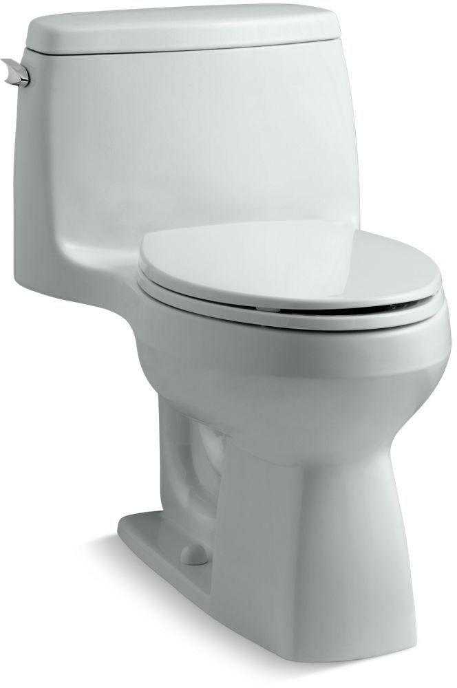 KOHLER Ice&trade; Grey 1.28 gpf Elongated One Piece Toilet with Left-Hand Trip Lever 