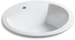 18-7/8 in. Drop-in Round Vitreous China Bathroom Sink in White