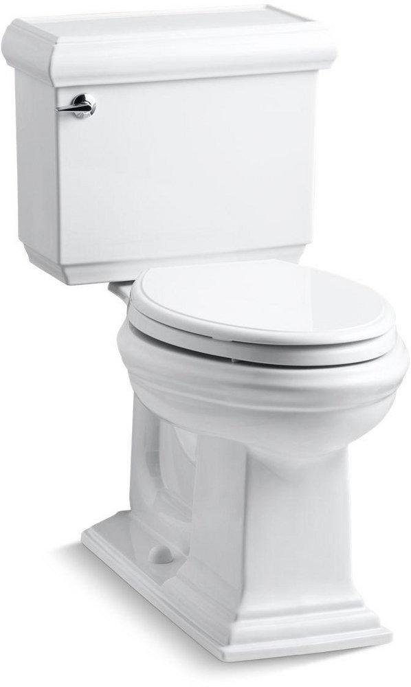 KOHLER White 1.28 gpf Elongated Floor Mount Two Piece Toilet 