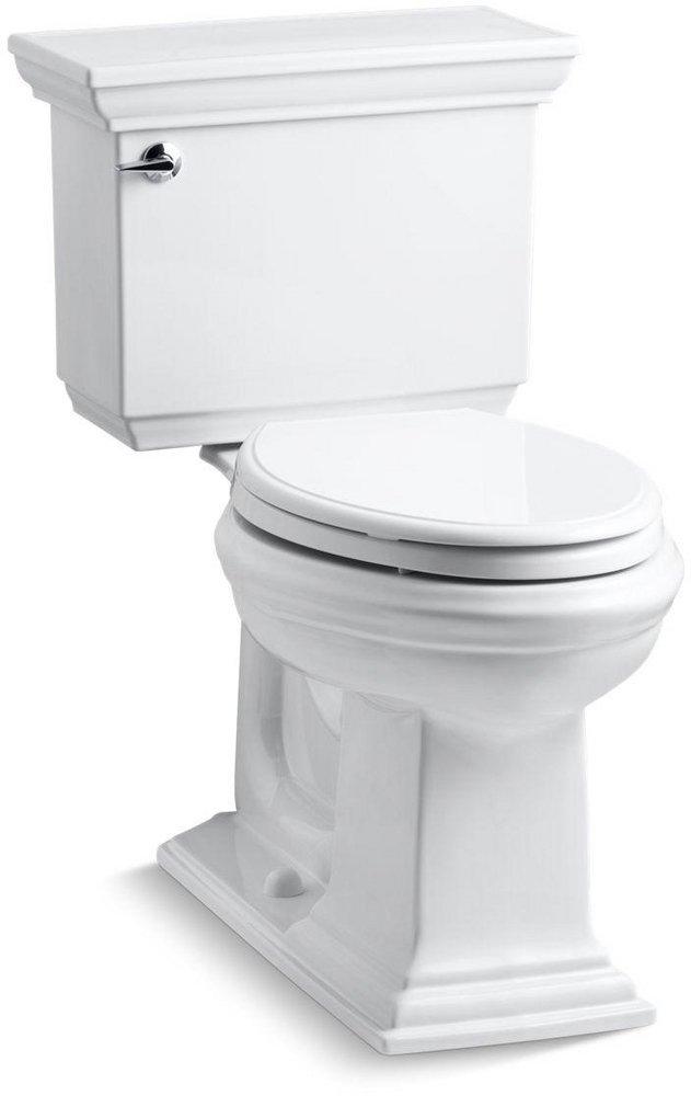 KOHLER White 1.28 gpf Elongated Floor Mount Two Piece Toilet 