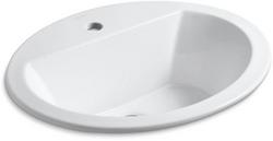 20-1/8 in. Drop-in Oval Vitreous China Bathroom Sink in White