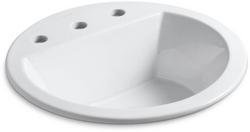 18-7/8 in. Drop-in Round Vitreous China Bathroom Sink in White