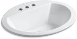 20-1/8 in. Drop-in Oval Vitreous China Bathroom Sink in White