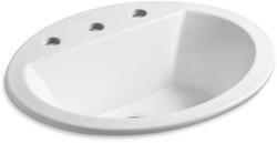20-1/8 in. Drop-in Oval Vitreous China Bathroom Sink in White