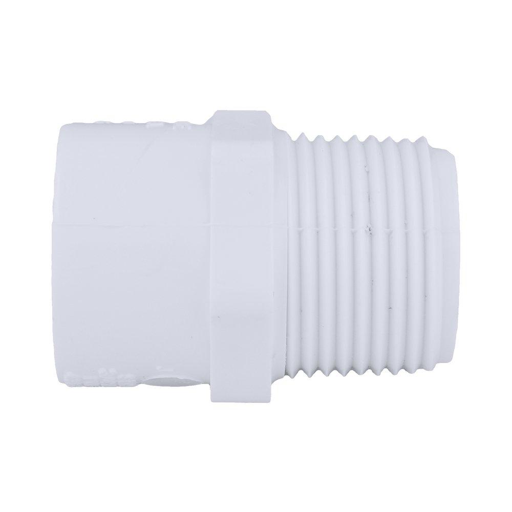 White PVC Schedule 40 Male Adapter 