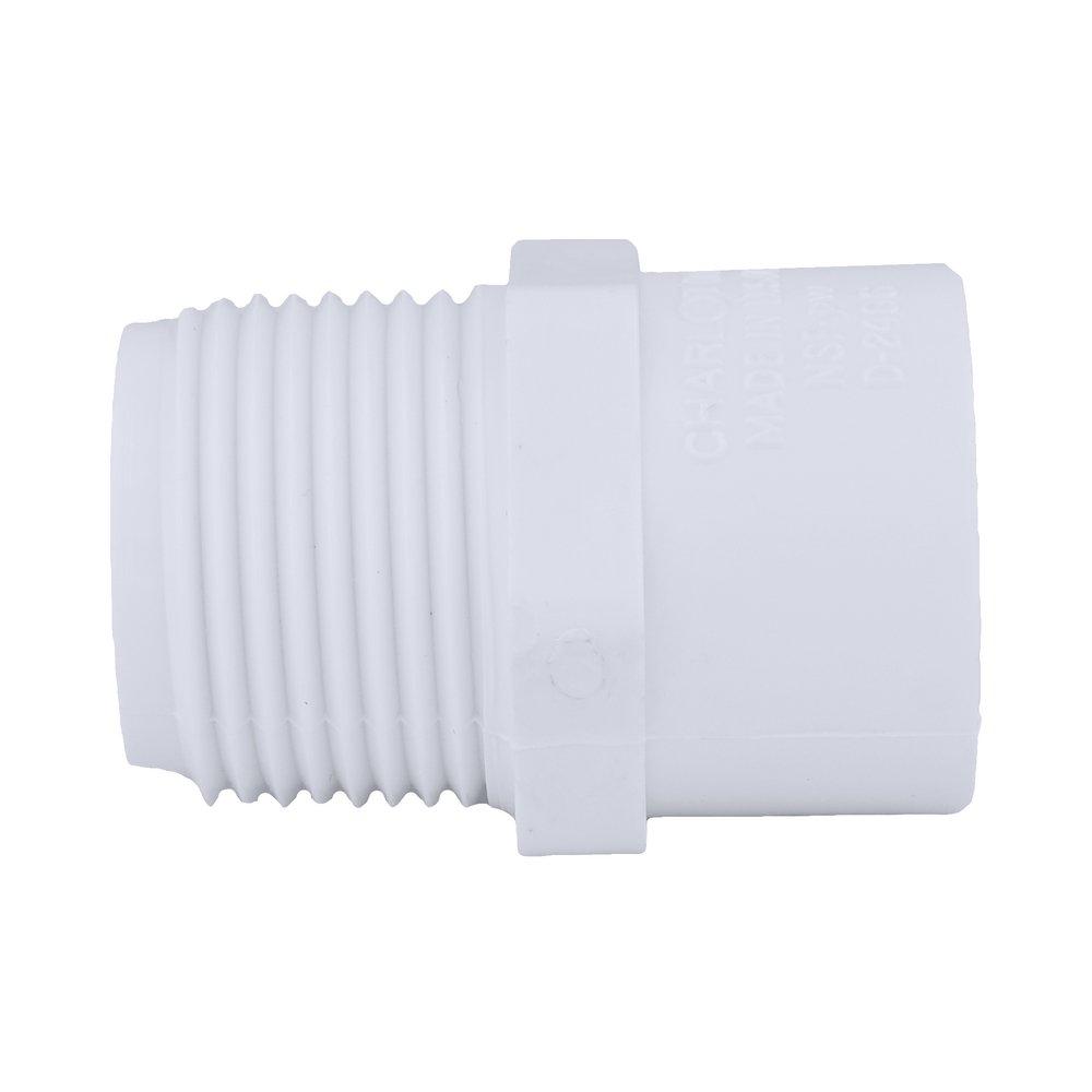 White PVC Schedule 40 Male Adapter 