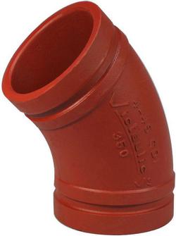 1-1/2 in. Grooved Hot-Dipped Galvanized Ductile Iron 45 Degree Bend