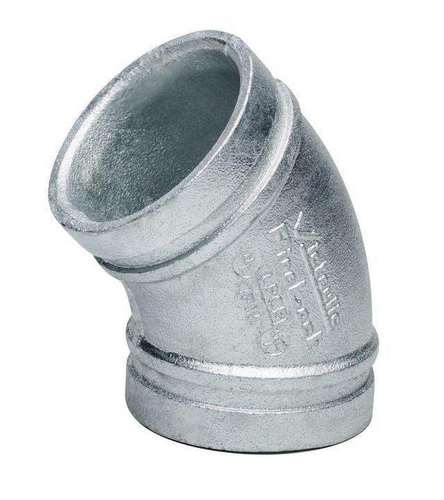 Victaulic Galvanized Ductile Iron 45 Degree Sprinkler Elbow 