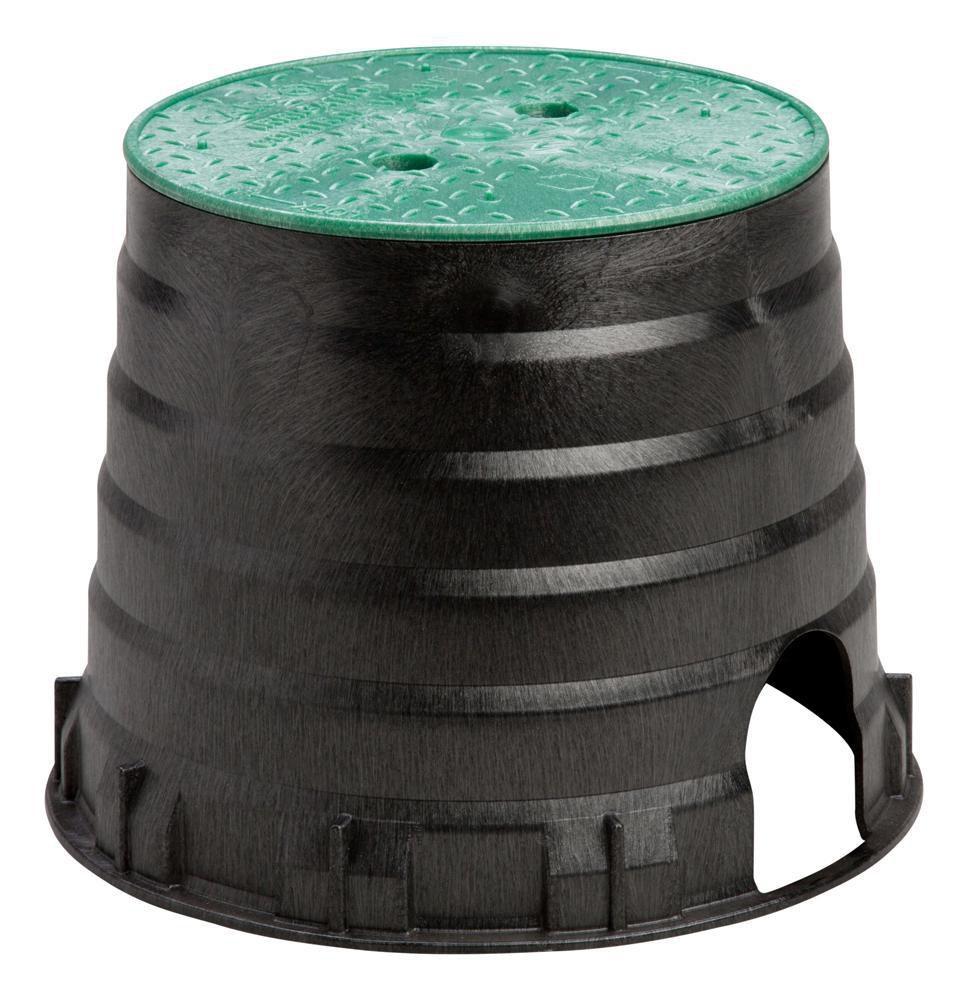 Carson Industries Black Round Plastic Irrigation Control Valve Box with Twist Lock 