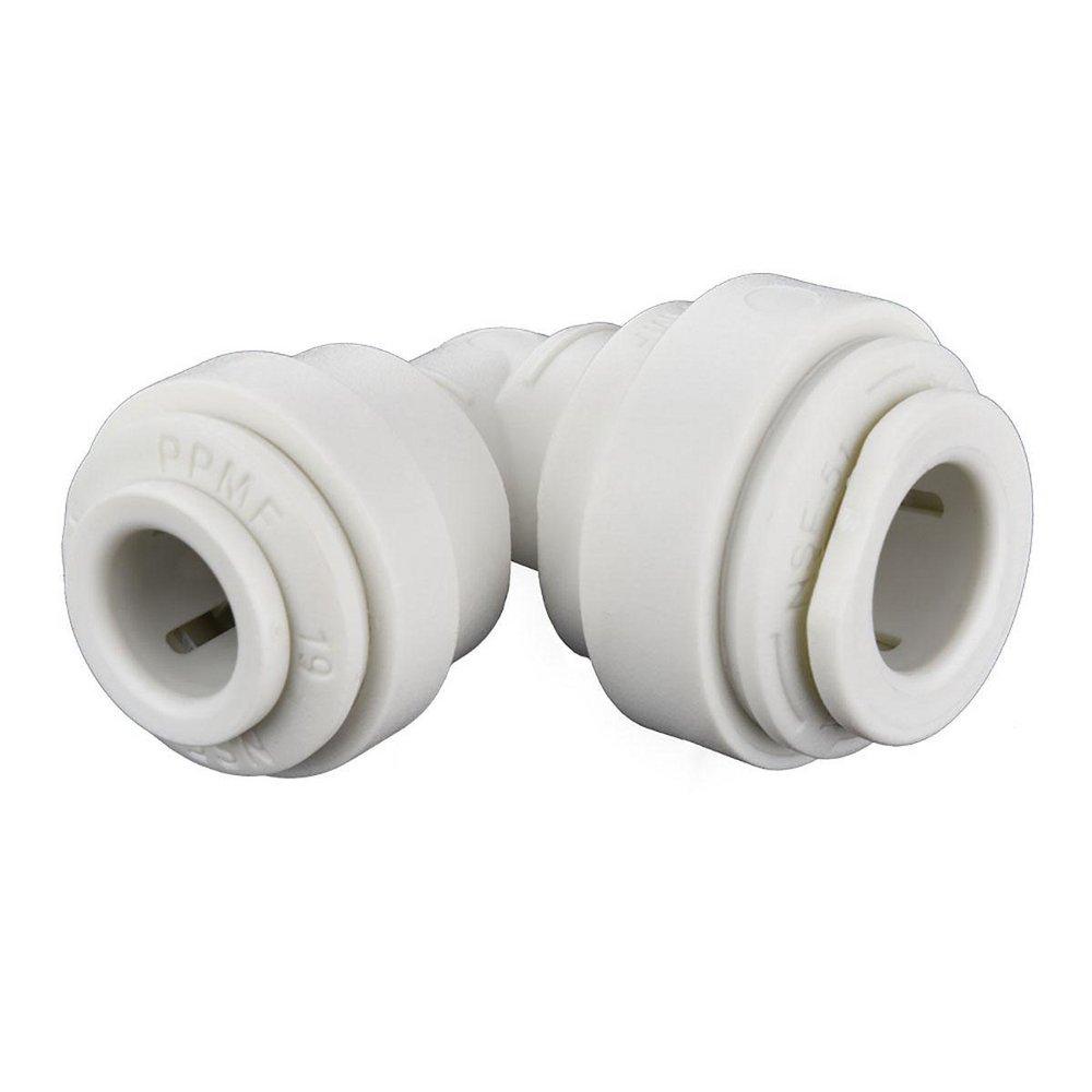 John Guest White OD Tube Reducing Polypropylene and EPDM 90 Degree Bulk Elbow 