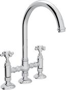 ROHL&reg; Polished Chrome Two Handle Bridge Kitchen Faucet 