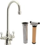 Perrin & Rowe Polished Nickel 1-Hole Triple Lever Handle Column Spout Deckmount Bar Faucet 