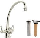 1-Hole Kitchen Faucet with Triple Lever Handle in Polished Nickel