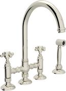 ROHL&reg; Polished Nickel Two Handle Bridge Kitchen Faucet 