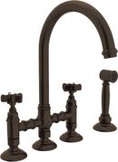 ROHL&reg; Tuscan Brass Two Handle Bridge Kitchen Faucet 